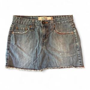 Levi's super low super bas denim mini skirt blue size 3 vintage Y2K #miniskirt